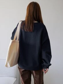 DAZY Quần áo thể thao nữ Lá thư Giải trí - Màu xanh hải quân - Xem 2