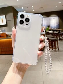 Crystal Chain Compatible With IPhone Compatible With IPhone 16/16Pro/16ProMAX/16E Smartphone Case, Soft Anti-Drop Protective Cover For Women Waterproof Shockproof Scratch Resistant - Clear - View 1