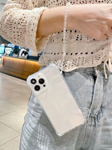 Crystal Chain Compatible With IPhone Compatible With IPhone 16/16Pro/16ProMAX/16E Smartphone Case, Soft Anti-Drop Protective Cover For Women Waterproof Shockproof Scratch Resistant - Clear - View 2