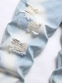 Hombres Jeans ajustados desgarro algodón - Lavado ligero - Ver 4