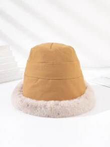 Fuzzy Brim Bucket Hat - Ginger - View 2