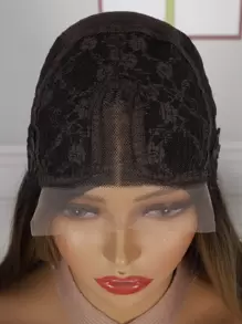 4*1 T-Part Lace Long Straight Synthetic Wig - Piano Color - View 6