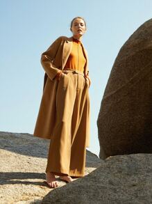 MOTF PREMIUM WOOL-MIX RELAXED FIT BELTED OVERCOAT