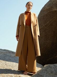 MOTF PREMIUM WOOL-MIX RELAXED FIT BELTED OVERCOAT