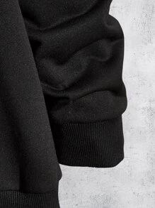 GENTILAND Men Playing Card Print Sweatshirt - Black - View 4