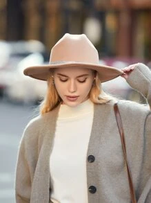 Rhinestone Decor Fedora Hat