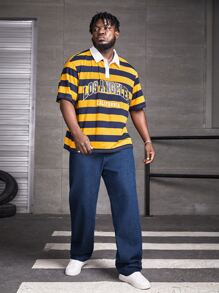 Manfinity Men Plus Slant Pocket Straight Leg Jeans - Dark Wash - View 5