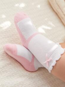 5對嬰兒氣泡口系帶襪子 - 彩色 - 查看 3