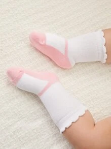5對嬰兒氣泡口系帶襪子 - 彩色 - 查看 4