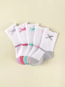 5對嬰兒氣泡口系帶襪子 - 彩色 - 查看 7