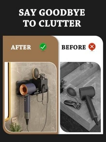 1pc Cartoon Bear Design Multifunction Hair Dryer Holder - Black - View 5