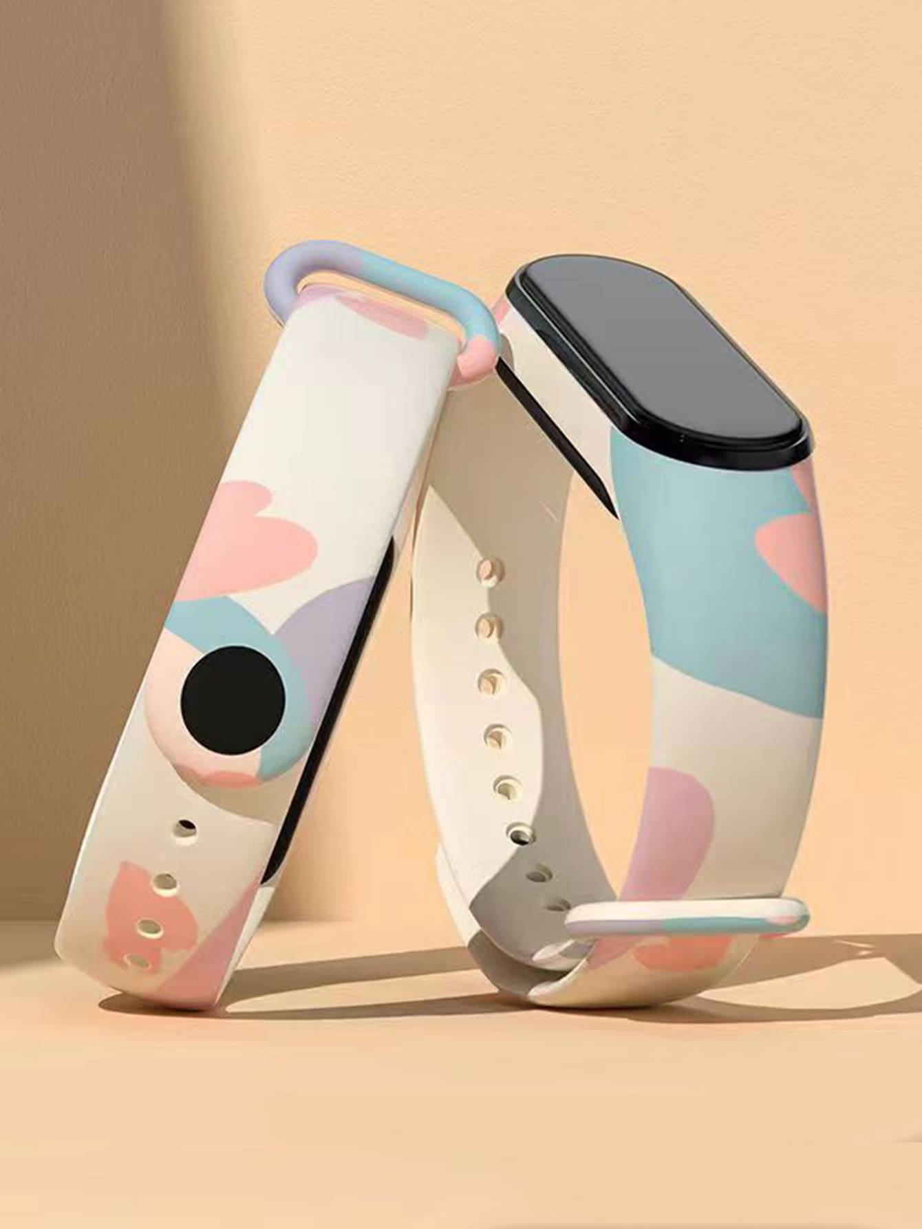 1入組愛心圖案錶帶適用於小米手錶 - 彩色 - 查看 1