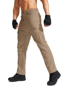 G Gradual 男士翻蓋口袋運動褲 - 卡其色 - 查看 3