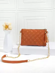 新款刺绣小众女士相机包，韩版斜挎手机包，时尚潮流迷你方包，适合春夏秋冬 - 棕色 - 查看 1