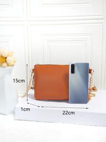 新款刺绣小众女士相机包，韩版斜挎手机包，时尚潮流迷你方包，适合春夏秋冬 - 棕色 - 查看 2