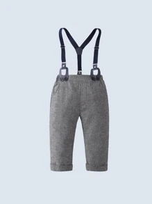 Set 3 piese ținute pentru băieți mici: cămașă cu mânecă lungă și fundă, vestă și pantaloni, potrivit pentru petrecere de ziua de naștere, evenimente formale, nuntă, petrecere pentru copii