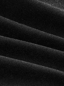 SHEIN ICON Cut Out Contrast Mesh Bandana Hem Crop Glitter Top - Black - View 3