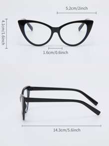 男女通用猫眼电脑/游戏/电视/手机眼镜，塑料镜框，减轻眼疲劳，轻便，时尚光学眼镜，普通镜 - 無色 - 查看 4