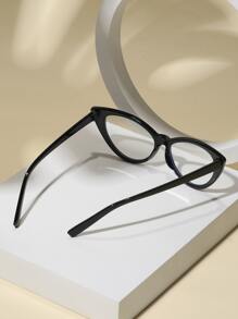 男女通用猫眼电脑/游戏/电视/手机眼镜，塑料镜框，减轻眼疲劳，轻便，时尚光学眼镜，普通镜 - 無色 - 查看 5