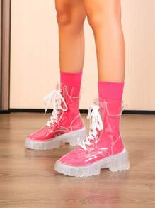 Botas transparente con cordón delantero - transparente - Ver 4