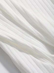 DAZY Polo Neck Ribbed Knit Tee,Business Casual Women Preppy Tops - White - View 5