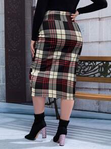 Celure Falda bajo con abertura de cuadros - Multicolor - Ver 2