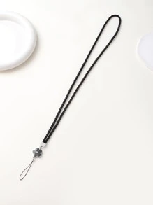 1 件编织绳设计手机挂绳礼物，适合送给母亲、家人、朋友、生日、节日手机挂饰、手机链 - 黑色 - 查看 4