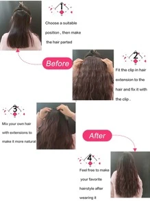 Long Curly Synthetic Hair Extension - Light Brown - View 7