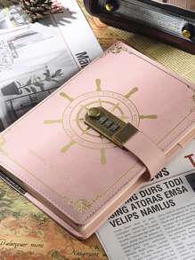 標語圖案密碼鎖日記本 - 彩色 - 查看 1