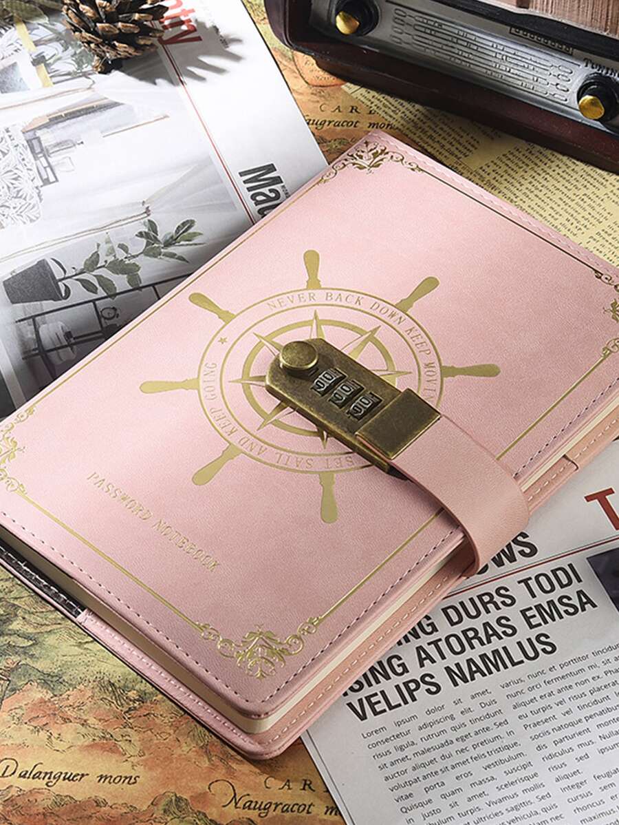 標語圖案密碼鎖日記本 - 彩色 - 查看 1