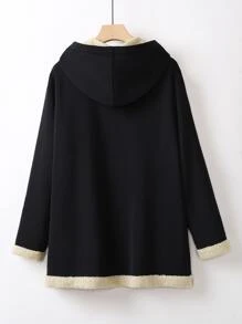 Mulvari Plus Teddy Lined Hooded Coat - Black - View 2