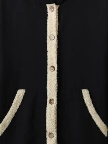 Mulvari Plus Teddy Lined Hooded Coat - Black - View 5