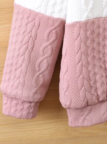 Girls Colour Block Hooded Teddy Lined Jacket Without Jumper - Multicolor - View 5