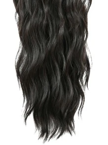 金發女抓馬尾長捲髮打造18寸馬尾假髮 - 黑色 - 查看 3