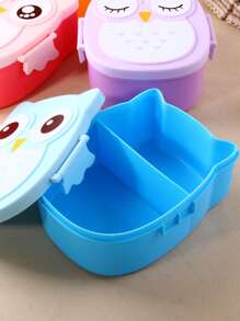 1入組便攜卡通貓頭鷹形狀隨機色飯盒 - 彩色 - 查看 3