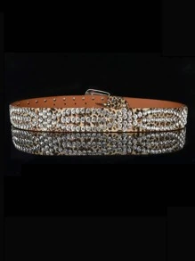 Party Rhinestone Decor Belt Halloween Leopard Print - Multicolor - View 3