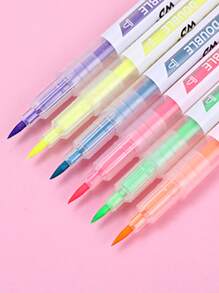 6pcs Letter Graphic Double Marker - Multicolor - View 1