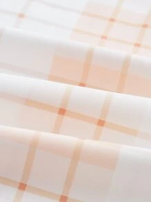 ROMWE Kawaii Plaid Contrast Lace Sailor Collar Dress - Multicolor - View 4