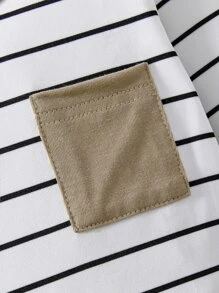 Baby Boy Striped Contrast Binding Bodysuit & Trousers - Multicolor - View 4