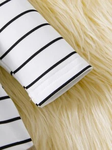 Baby Boy Striped Contrast Binding Bodysuit & Trousers - Multicolor - View 5