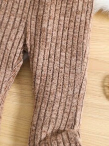 小女童素色喇叭褲 - 棕色 - 查看 4