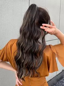 Tóc dài tổng hợp kiểu đuôi ngựa xoăn dài - Nhiều màu - Xem 1