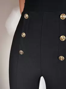 MOTF PREMIUM DOUBLE BUTTON SKINNY BOOT PANTS