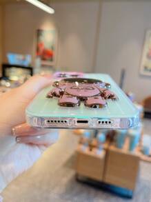 Phone Case With Cartoon Astronaut Design Holder - Multicolor - View 4