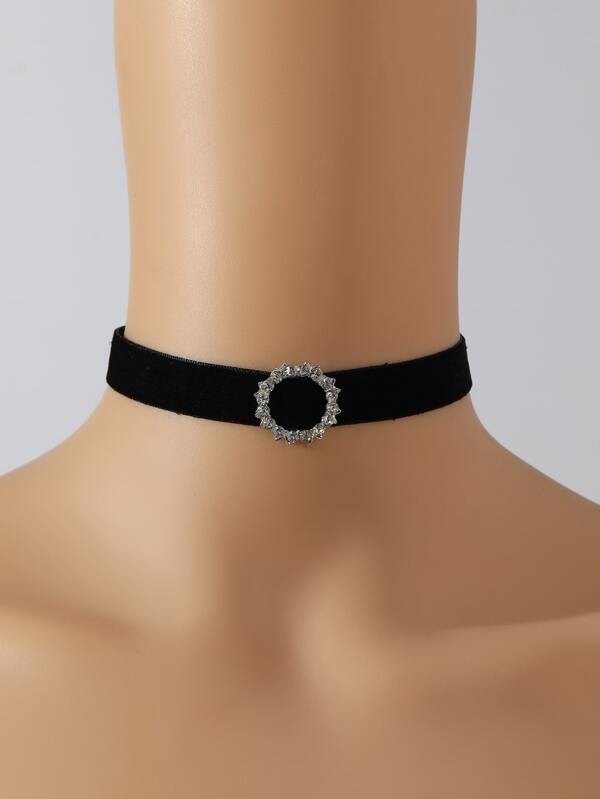 Rhinestone Decor Choker Goth Punk Jewelry