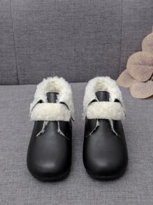 Girls Minimalist Snow Boots - Black - View 1