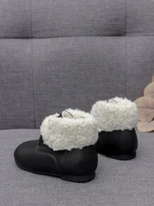 Girls Minimalist Snow Boots - Black - View 2