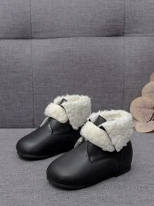 Girls Minimalist Snow Boots - Black - View 3