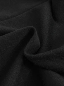 SHEIN Girls Letter Graphic Hoodie & Joggers - Black - View 3