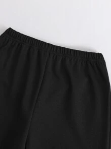 SHEIN Girls Letter Graphic Hoodie & Joggers - Black - View 6